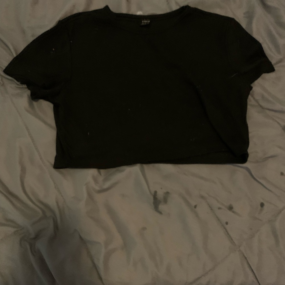 Black Cropped T-Shirt